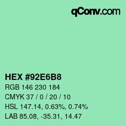 Color code: HEX #92E6B8 | qconv.com
