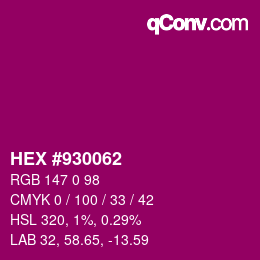 Color code: HEX #930062 | qconv.com