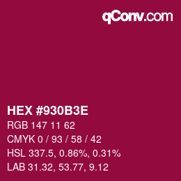 Color code: HEX #930B3E | qconv.com