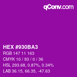 颜色代码: HEX #930BA3 | qconv.com