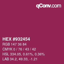 Color code: HEX #932454 | qconv.com
