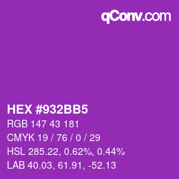 Color code: HEX #932BB5 | qconv.com