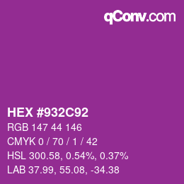 Color code: HEX #932C92 | qconv.com