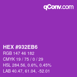 Color code: HEX #932EB6 | qconv.com