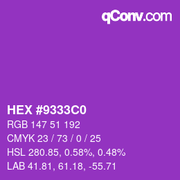 Color code: HEX #9333C0 | qconv.com