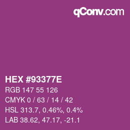 Color code: HEX #93377E | qconv.com