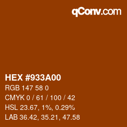 Color code: HEX #933A00 | qconv.com