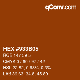 Color code: HEX #933B05 | qconv.com