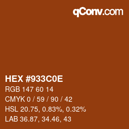 Color code: HEX #933C0E | qconv.com
