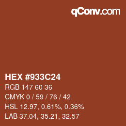 Farbcode: HEX #933C24 | qconv.com