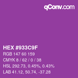 Código de color: HEX #933C9F | qconv.com
