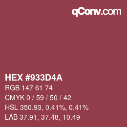 Color code: HEX #933D4A | qconv.com