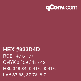 Color code: HEX #933D4D | qconv.com