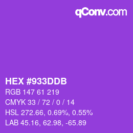 Color code: HEX #933DDB | qconv.com