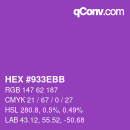 カラーコード: HEX #933EBB | qconv.com