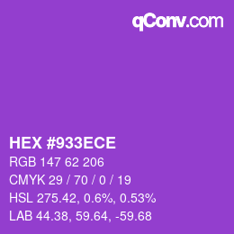 Color code: HEX #933ECE | qconv.com