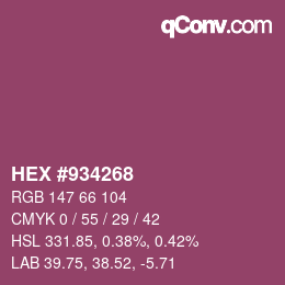 Color code: HEX #934268 | qconv.com