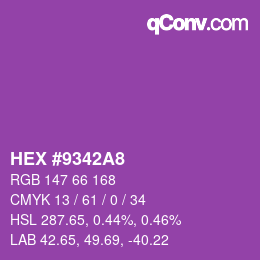 Color code: HEX #9342A8 | qconv.com