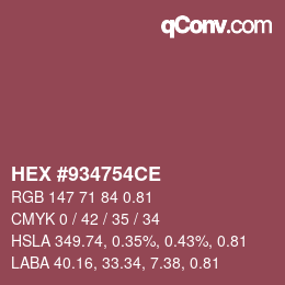 Farbcode: HEX #934754CE | qconv.com