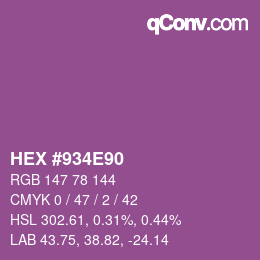カラーコード: HEX #934E90 | qconv.com