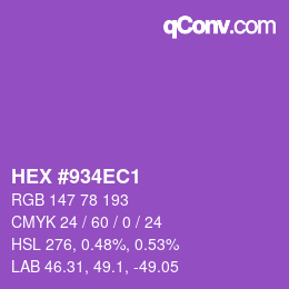 Color code: HEX #934EC1 | qconv.com