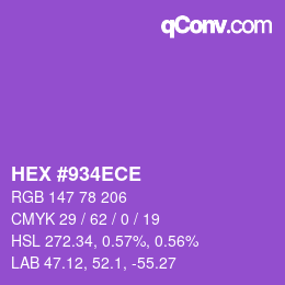 Color code: HEX #934ECE | qconv.com