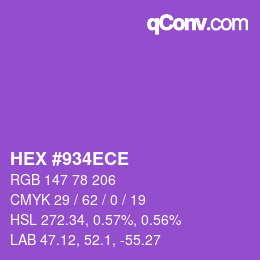 Color code: HEX #934ECE | qconv.com