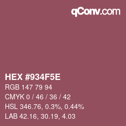 Color code: HEX #934F5E | qconv.com