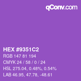 Color code: HEX #9351C2 | qconv.com