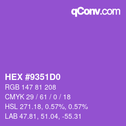 Color code: HEX #9351D0 | qconv.com