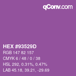 カラーコード: HEX #93529D | qconv.com