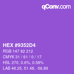 Color code: HEX #9352D4 | qconv.com