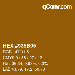 Color code: HEX #935B05 | qconv.com