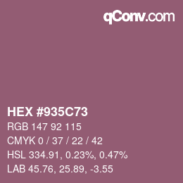 Código de color: HEX #935C73 | qconv.com