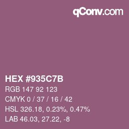 Color code: HEX #935C7B | qconv.com