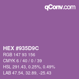 Color code: HEX #935D9C | qconv.com