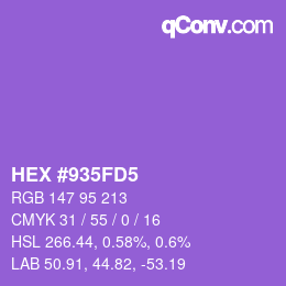 Color code: HEX #935FD5 | qconv.com