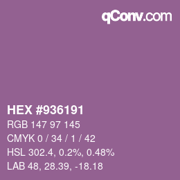 カラーコード: HEX #936191 | qconv.com