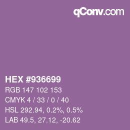 カラーコード: HEX #936699 | qconv.com