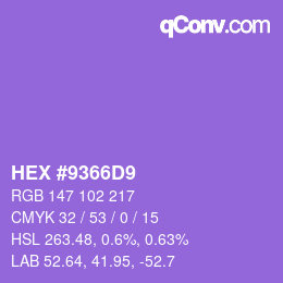 カラーコード: HEX #9366D9 | qconv.com