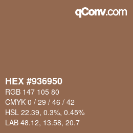 カラーコード: HEX #936950 | qconv.com