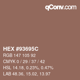 Color code: HEX #93695C | qconv.com