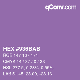 Color code: HEX #936BAB | qconv.com
