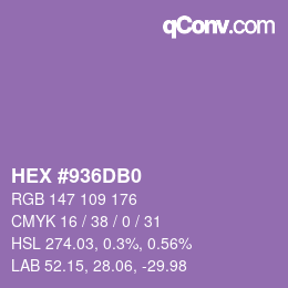 Color code: HEX #936DB0 | qconv.com