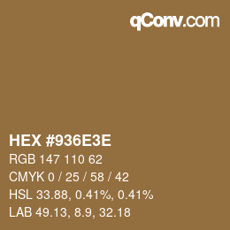 Color code: HEX #936E3E | qconv.com