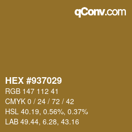 カラーコード: HEX #937029 | qconv.com