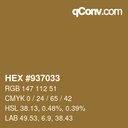 Color code: HEX #937033 | qconv.com