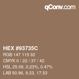 Código de color: HEX #93735C | qconv.com