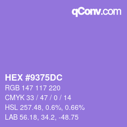 颜色代码: HEX #9375DC | qconv.com