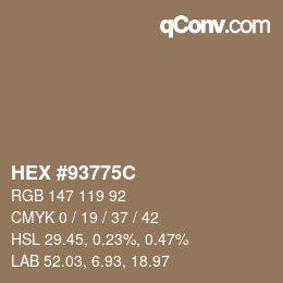 Código de color: HEX #93775C | qconv.com